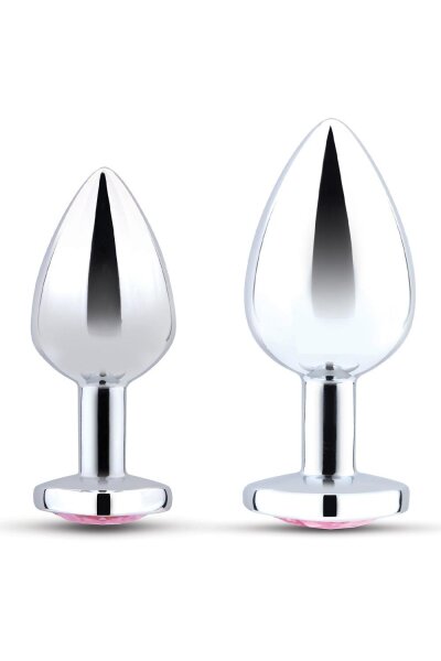 B-Vibe Jewel Heart Metal Butt Plug Training Set