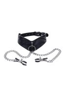 Sportsheets Velvet Noir Collar & Removable Clamps