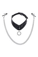 Sportsheets Velvet Noir Collar & Removable Clamps