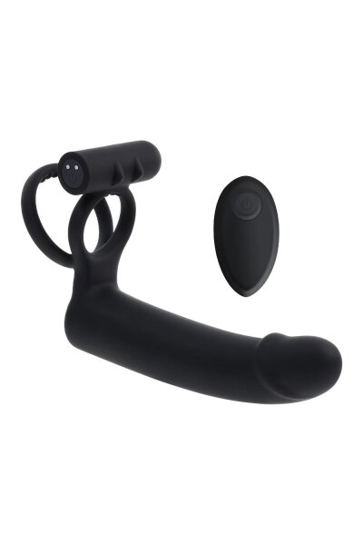 Evolved Gender X Dildo with Penis Ring Black 20 cm Ø 3.8 cm