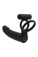 Evolved Gender X Dildo with Penis Ring Black 20 cm Ø 3.8 cm