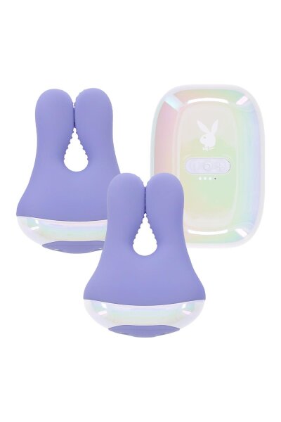 Evolved Playboy nipple clamps with vibration purple