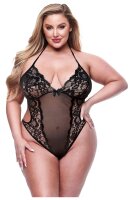 Baci Lace and Mesh Teddy Black Queen Size