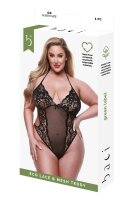 Baci Teddy aus Spitze und Netzstoff Schwarz Queen Size