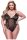 Baci Teddy aus Spitze und Netzstoff Schwarz Queen Size