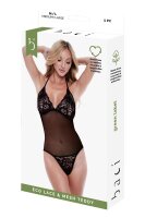 Baci Teddy aus Spitze und Netzstoff Schwarz M-L