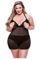 Baci 2-Piece Chemise and Panty Set Black Queen Size