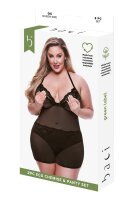 Baci 2-Piece Chemise and Panty Set Black Queen Size