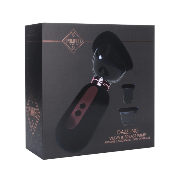 Dazzling Rechargeable Vulva and Breast Pump Black