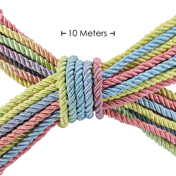 Ouch! Polyester Bondage Rope 10 m Rainbow