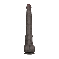 LoveToy Nature Cock Dual Layered Bendable Dildo Schwarz 40,5 cm Ø 5,7 cm