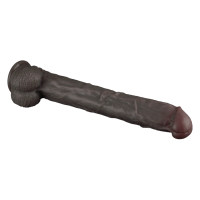 LoveToy Nature Cock Dual Layered Bendable Dildo Schwarz 37,5 cm Ø 6 cm
