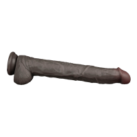 LoveToy Nature Cock Dual Layered Bendable Dildo Schwarz 37,5 cm Ø 6 cm