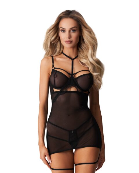 Obsessive Arrowel Negligé Black S-M