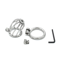 Kiotos Chastity Cage with Lock Silver Ø 4.5 cm