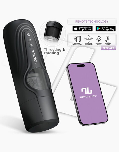 IY Egor Trusting & Rotating Masturbator, App-Gesteuert Schwarz