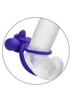 CalExotics Dual Climaxer Wiederaufladbarer Penisring mit Klitorisstimulation Lila Ø 3,3 cm