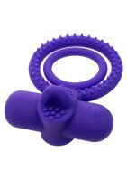 CalExotics Dual Climaxer Wiederaufladbarer Penisring mit Klitorisstimulation Lila Ø 3,3 cm