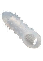 CalExotics Liquid Silicone Adonis Penishülle mit Verlängerung Transparent Ø 3,25 cm