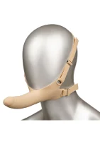 CalExotics Silikon Strap-on Dildo mit Kopfband Beige 14 cm