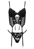 KOTEK Corset And Thong CO103 Black S/M