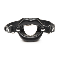 XR Brands Juicy Lips Silicone Open Mouth Gag Black