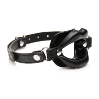 XR Brands Juicy Lips Silicone Open Mouth Gag Black