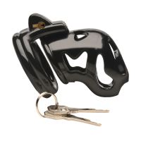 XR Brands Hard Stop Double Ring Chastity Cage Black