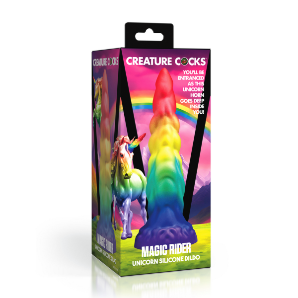 XR Brands Magic Rider Unicorn Silicone Dildo Rainbow 17,3 cm