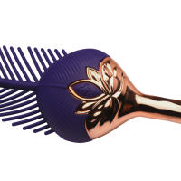 XR Brands The Tickler Vibrating Silicone Feather Tickler Purple/Golden