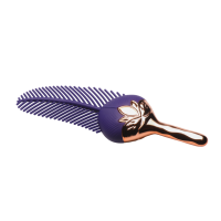 XR Brands The Tickler Vibrating Silicone Feather Tickler Purple/Golden