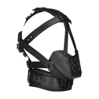 XR Brands Lockable Head Harness with Muzzle Black
