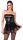 Noir Minikleid im Wetlook mit Strumpfhalter Schwarz S