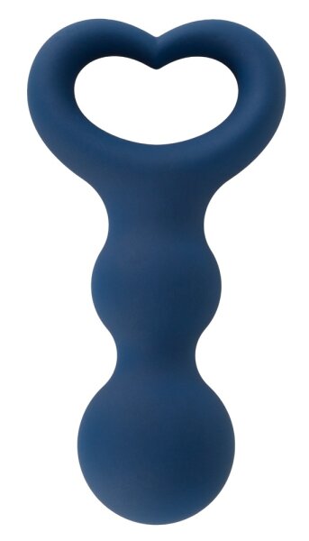 Magic Shiver Heart-Shaped Anal Plug Blue 2.9 cm