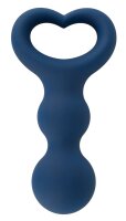 Magic Shiver Heart-Shaped Anal Plug Blue 2.9 cm