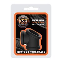 KSB Cocksling Silicone Penis & Ball Stretcher Black