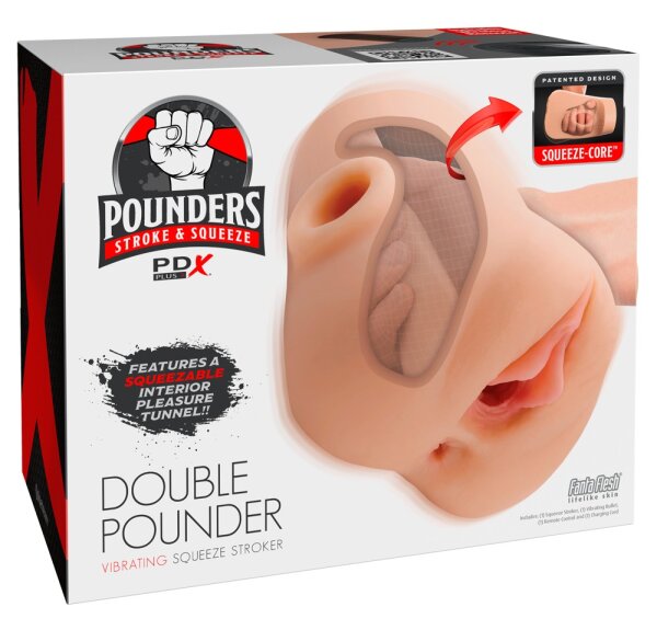 PDX Plus Pussy Pounder Vibrating Masturbator Beige 2.1 kg