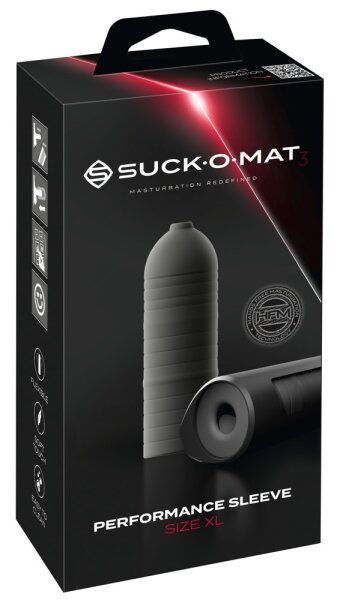 Suck-O-Mat 3 Perf. Sleeve XL Schwarz 21 cm Ø 3,1 cm