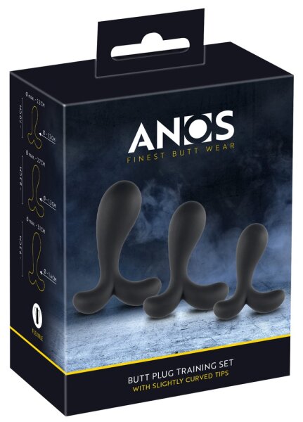 ANOS Butt Plug Training Set Black Ø 2.3–3.1 cm