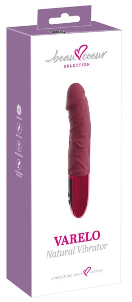 beau coeur Varelo Klassischer Vibrator Rot 23 cm Ø 4 cm