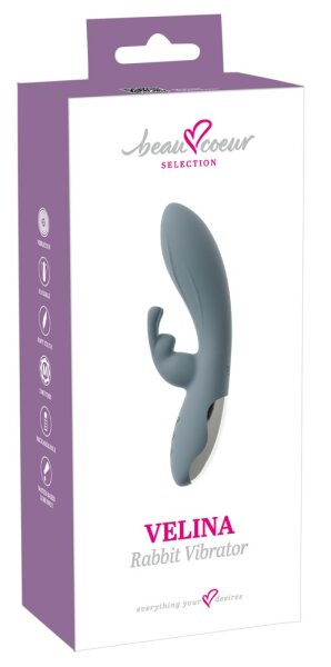 beau coeur Velina Rabbit Vibrator Blue 20 cm