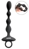 ANOS Flexible Anal Beads with Jumping Vibrations Black...