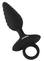 ANOS Flexibler Analplug mit Vibration Schwarz Ø 3,4 cm