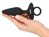 ANOS Flexibler Analplug mit Vibration Schwarz Ø 3,4 cm