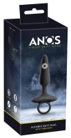 ANOS Flexible Anal Plug with Vibration Black Ø 2.6 cm