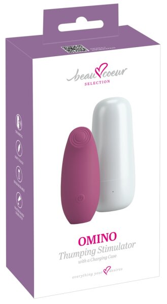 beau coeur Omino Lay-On Vibrator with Charging Case Pink 10.1 cm Ø 4.3 cm