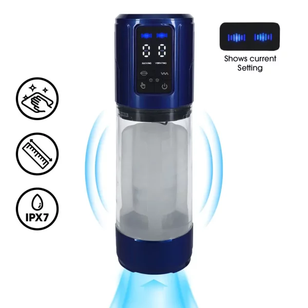 Shots UltraLift Automatische wasserdichte Masturbationspumpe Blau