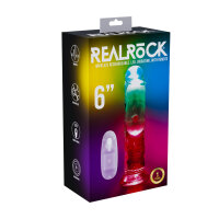 RealRock Vibrating Dildo with LED Transparent 15 cm...