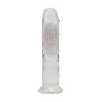 RealRock Vibrating Dildo with LED Transparent 15 cm...