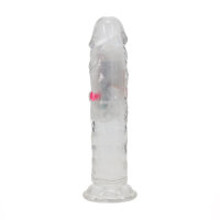 RealRock Vibrierender Dildo mit LED Transparent 15 cm Ø 3 cm